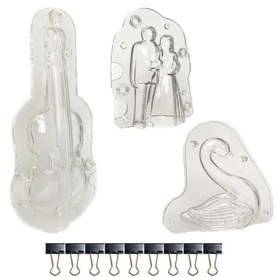 3er-Set transparente Schokoladenformen, Polycarbonat, DIY