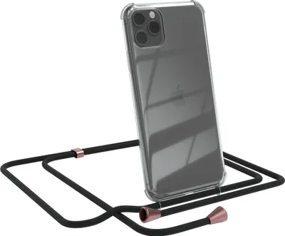 Produktbild von EAZY CASE Handykette kompatibel mit Apple iPhone 11 Pro Max, Handyhülle mit Umhängeband, Handykordel, Schutzhülle Clear, Band in Schwarz