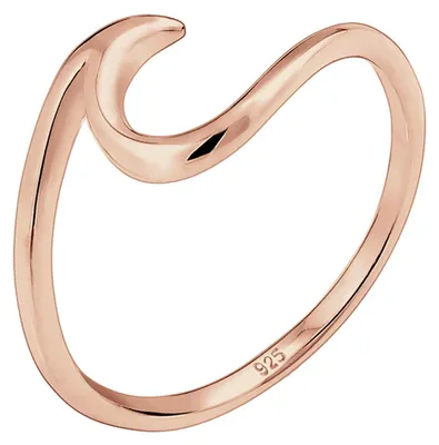 Produktbild von Elli Ring Damen Welle Strand Maritim in 925 Sterling Silber Rosévergoldet