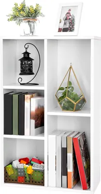 Produktbild von VASAGLE Bücherregal Standregal, als Raumteiler, mit 5 Fächern, weiß