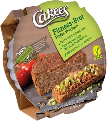 Produktbild von Cakees Fitnessbrot Hafer-Vollkorn, vegan