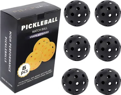 Obrázek produktu pro INF Sada 6 ks míčků na pickleball, 40jamkové picklebally 74 mm Černá