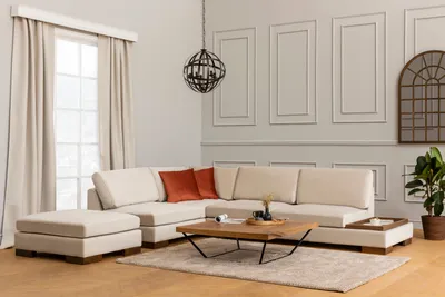 Obrázek produktu pro Hanah Home, Tulip- ARE1160, béžová, rozkládací pohovka, rám: Buková dřevotříska / dřevotříska