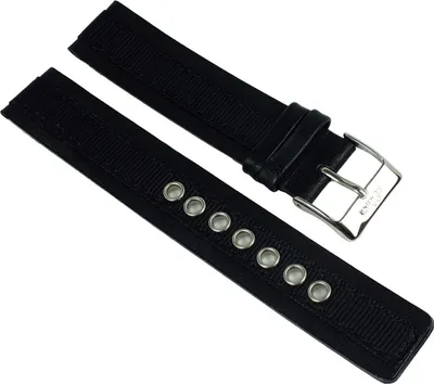 Produktbild von s.Oliver → Uhrenarmband 18mm Leder / Textil schwarz → SO-1265-LQ