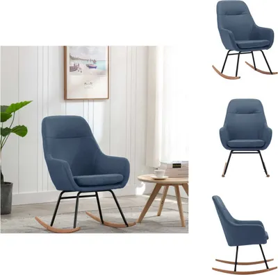 Image de vidaXL Chaise à bascule Bleu Tissu - Chaises à bascule