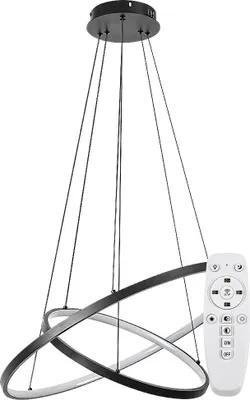 Immagine prodotto di Rabalux Lampada a sospensione LED nera Beliza 600 mm 75 W CCT con telecomando 72345