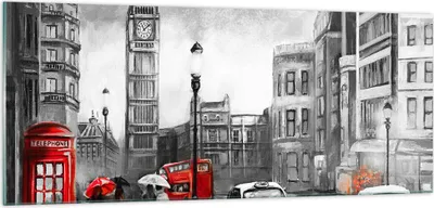 Produktbild von Bilder auf glas - London Bus - 100x40cm - Glasbilder - Wandbilder - Bilder - Kunstdruck - zum Aufhängen bereit - Wanddekoration aus Glas - Glas Bilder - Wandbild auf Glas - Einteilig - GAB100x40-3939