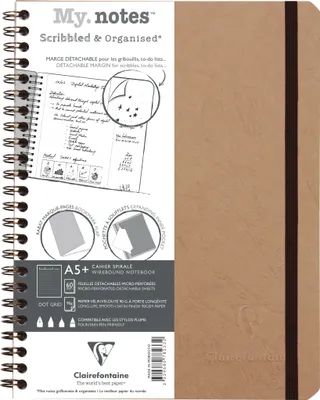 Produktbild von Clairefontaine 5x My.Notes Age Bag Spiralheft A5+, 60 Blatt Tabak 78233C