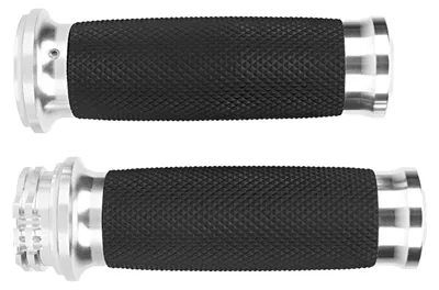 Obrázek produktu pro 1 pár univerzálních hliníkových a gumových protiskluzových návleků na řídítka pro motocykly, 25 mm (stříbrné)