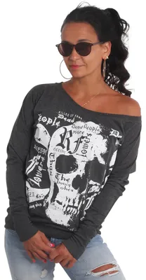 Zdjęcie produktu dla Yakuza Ladies Skull Script Longsleeve, czarny, 3XL
