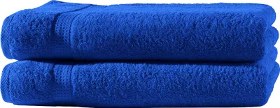 Produktbild von 2er Set Frottee Handtücher Elegance 50x100 cm 100% Baumwolle 500 gsm Handtuch royalblau