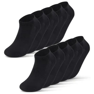 Produktbild von Sneaker Socken Herren Damen kurze Sportsocken Mesh - 16510 Schwarz 35-38 10 Paar