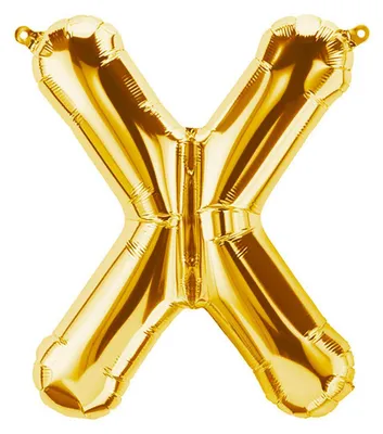 Produktbild von Folienballon Buchstabe X, gold, ca. 40 cm, für Luftbefüllung