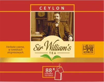 Produktbild von Sir William's Tea, Schwarztee, Ceylon, 88 Stück à 1,8 g
