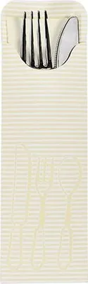 Produktbild von Bestecktaschen 23,5 cm x 7,3 cm creme inkl. farbiger Serviette