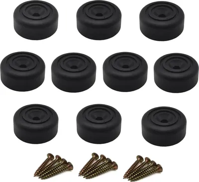 Produktbild von KYRYD 10 Stück Möbelfüße, Rund Möbelbeine Schraubbar, Möbelgleiter mit Schrauben,für Möbel, Schrank, Sofa, Stuhl, Tisch(Schwarz)