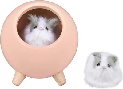 Produktbild von Habarri | Kinder Nachtlicht - Nachtlampe mit Hamster - für Kinderzimmer - Aprikosenfarben - mit Micro-USB-Aufladung
