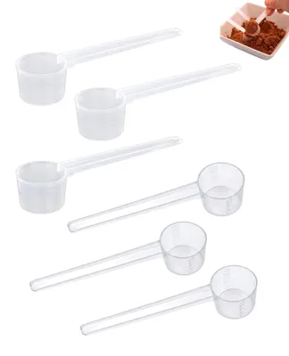 6 Messlöffel transparent, 8 ml/10 ml, mit Skala, wiederverwendbar