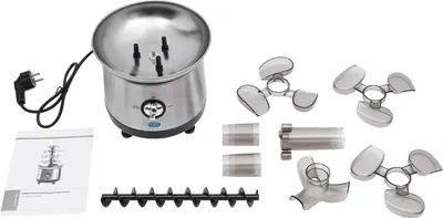 Zdjęcie produktu dla Fontanna czekoladowa - elektryczna maszyna do fondue, 4-poziomowa - pojemność 1,2 litra - wykonana ze stali nierdzewnej 430 - regulowana temperatura 38–45 °C - zasilanie 220–240 V, wtyczka EU - kolor srebrny