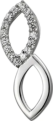 Produktbild von Anhänger aus 925 Silber mit 16 Zirkonia Halsschmuck rhodiniert glänzend Damen