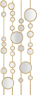 Image de Panneau mural Mauro Ferretti Petits miroirs 35.5x1.5x90 cm couleur or