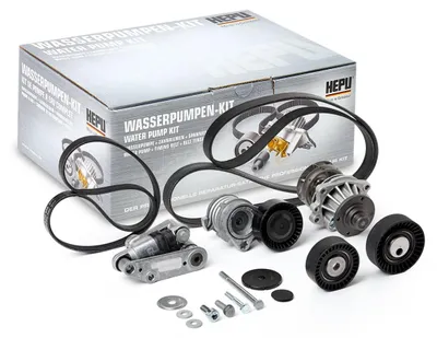 Produktbild von HEPU PK04721 Wasserpumpe + Keilrippenriemensatz für BMW 3 Limousine (E46) 5 Limousine (E39) 3 Touring (E46) 3 Coupe (E46) 5 Touring (E39) 3 Cabrio
