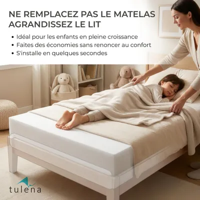 Image de TULENA prolongateur de matelas 10 x 15 x 90 cm, extension de matelas RG 30/44, remplissage des interstices entre les lits en mousse, découpe sur mesure