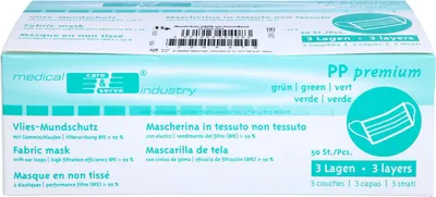 Produktbild von Mundschutz grün mit Gummiband, 50 St