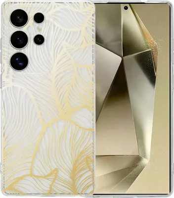 Produktbild von imoshion Design Hülle Samsung Galaxy S25 Ultra - Golden Leaves Transparent