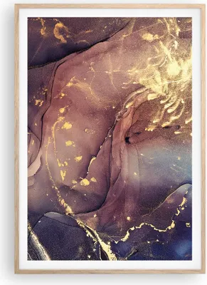 Produktbild von Gerahmtes Poster - Rahmen in heller Eiche - Stein Gold Marmor - 70x100 cm - Wand Bild - Wanddeko - Wandbilder - Kunstposter - Wandposter - Bilderrahmen - Bilder - Kunstdruck - P2NPA70x100-4714