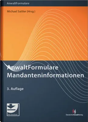 Obrázok produktu pre AnwaltFormulare Mandanteninformationen