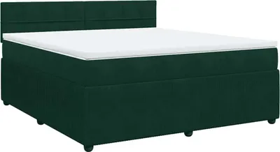Produktbild von vidaXL Boxspringbett mit Matratze Dunkelgrün 180x200 cm Samt