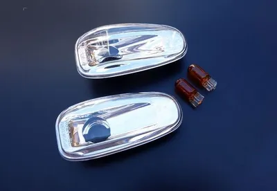 Produktbild von Seitenblinker chrom für Mercedes W210 S210 R170 SLK C209 A208 2x Klarglas
