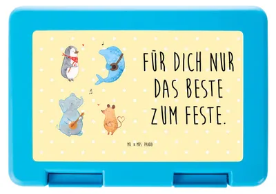 Produktbild von Mr. & Mrs. Panda Lunchbox Big Band - Gelb Pastell - Geschenk, Lustige Sprüche, Lebensmittel Aufbewahrungsbox, Bento Box, Snackbox, Hund, Bentobox, Musik, Brotbehälter