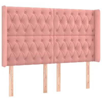 Produktbild von vidaXL Kopfteil mit Ohren Rosa 163x16x118/128 cm Samt
