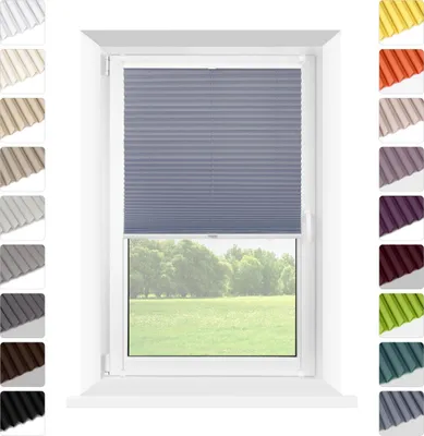 Produktbild von Mardom | Plissee - Ohne Bohren - 115 x 120 cm - Blau - Klemmfix - Halbtransparent - Halbverdunkelnde Einfarbig - Sichtschutz