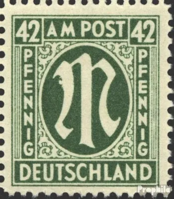 Produktbild von Briefmarken Bizone (Alliierte Besetzung) 1945 Mi 31III, weißer Punkt am M (Feld 5) postfrisch AM-Post