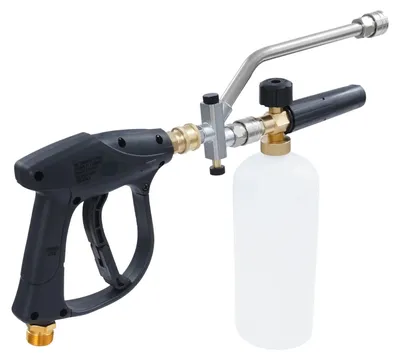 Zdjęcie produktu dla Pistolet do myjki ciśnieniowej, 5 wymiennych dysz, regulowana dysza do piany, kolor czarny