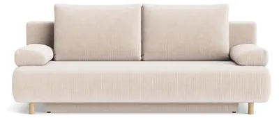 Image de Best Mobilier Sophie - Canapé droit 3 places convertible avec coffre en velours côtelé , Beige