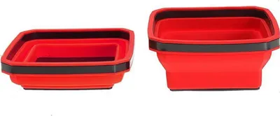 Immagine prodotto di Contenitore magnetico pieghevole, supporto magnetico, piatto magnetico, contenitore di montaggio, contenitore per utensili, per veicoli, colore: rosso