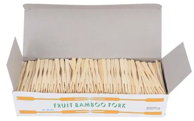 Productafbeelding van 800 stuks wegwerpbare bamboebesteksets voor fruit, taart en desserts - keukenaccessoires