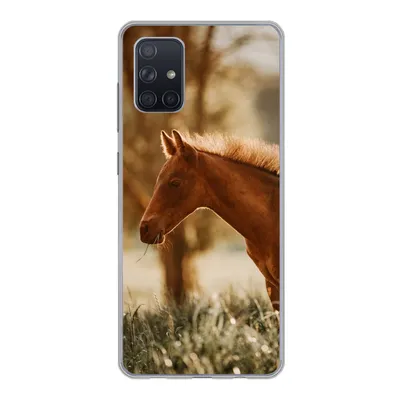 Produktbild von MuchoWow® Handyhülle Schutzhülle Hülle für Samsung Galaxy A51 Pferd - Licht - Wiese Silikon Softcase Handy Hülle - Schutzabdeckung