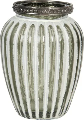 Image de Clayre & Eef Bougeoir Ø 8x11 cm Blanc Verre