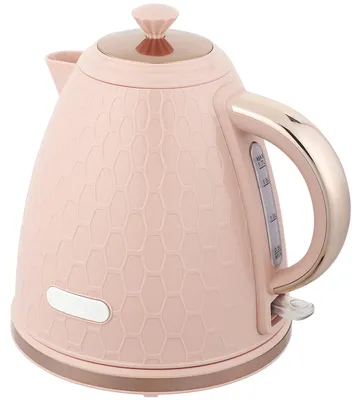 Produktbild von Elektrischer Wasserkocher, 1,7L, Schnellkochfunktion, 2,2kW, Kabellos mit herausnehmbarem Anti-Kalk-Filter, Hellrosa
