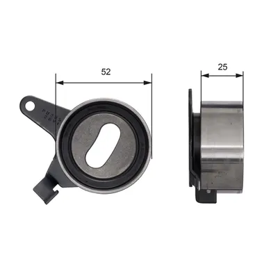 Produktbild von GATES T41031 Spannrolle Zahnriemen Ø52mm für MAZDA MX-5 II (NB) MX-5 I (NA) 323 F VI (BJ) FAMILIA V (BA) FAMILIA IV (BF)