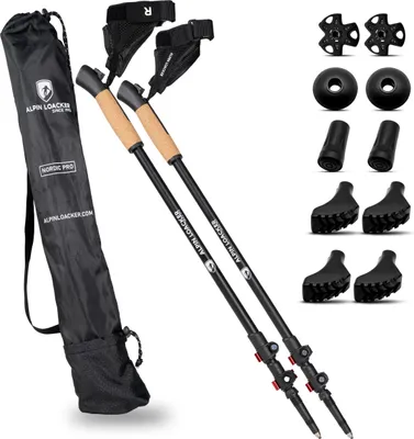 Produktbild von ALPIN LOACKER Leichte Nordic Walking Stöcke 105 cm bis 135 - Für Damen und Herren - Aluminium Trekkingstöcke