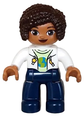 Produktbild von LEGO Minifigur Duplo Figure Lego Ville, Female, Dark Blue Legs (47394pb350)