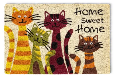 Produktbild von Kokosmatte Katzen Sweet Home 40x60 cm als aussen Sauberlaufmatte