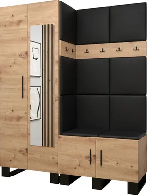Produktbild von Garderobe ARTIN Set 14 mit gepolsterten Paneelen Industrial Design