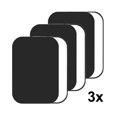 Produktbild von Magnetische Metallplättchen 3x Magnetplatten Rechteckig Selbstklebend 65mm x 45mm Durchmesser für Handy Auto Kfz